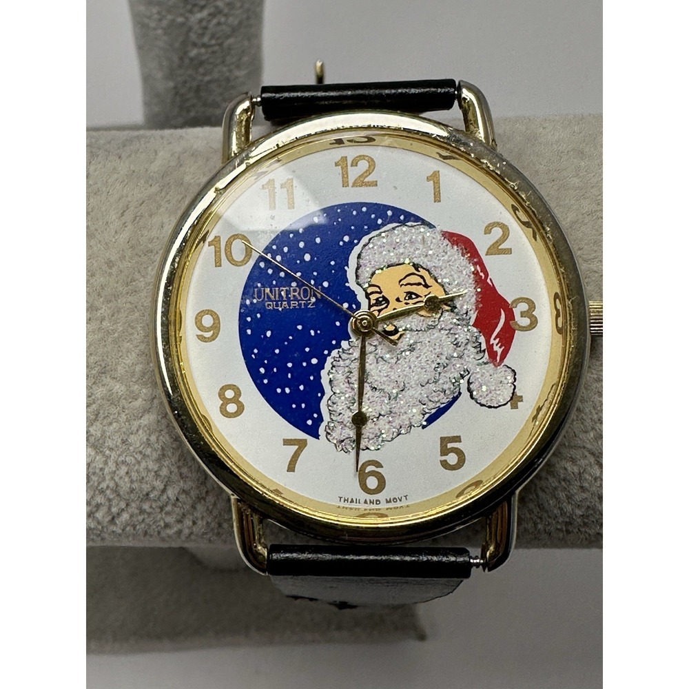 Unitron Santa Christmas Watch New Battery Vintage Mens Watch 41MM‎ 7.75" N9